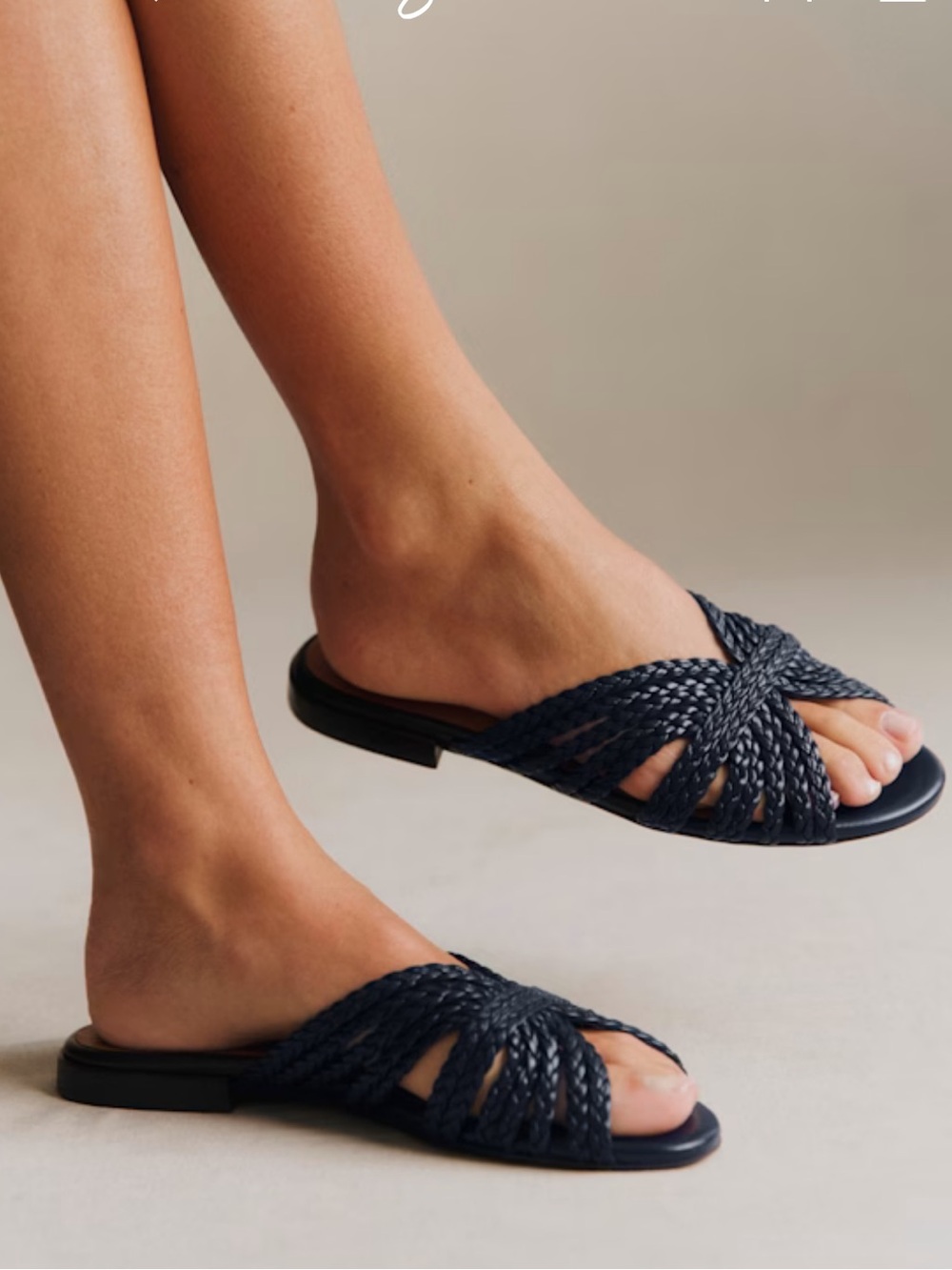 NWB SEZANE LOW PAOLA MULES NAVY SMOOTH BRAIDED